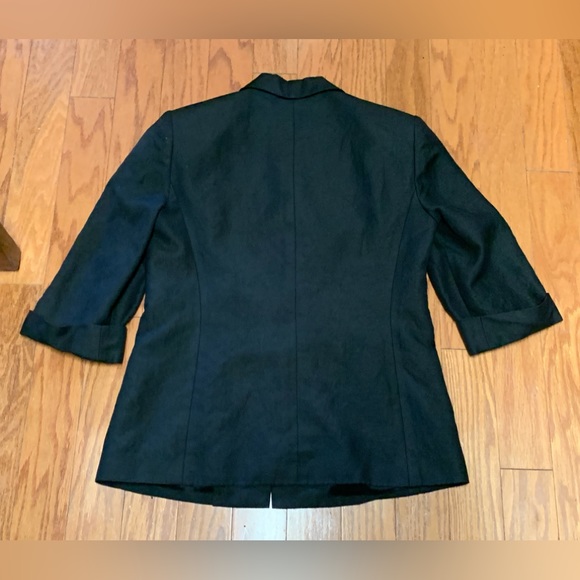 Women's 6 Wooden Button Linen Blend KASPER ASL Blazer Jacket Coat Top - Picture 10 of 15